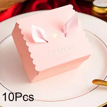 10pcs Креативна кутия за опаковане на бонбони Кутии за подаръци за рожден ден Парти консумативи Сватбена празнична украса Китайско благодарствено парти