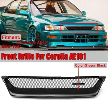 Car Front Bumper Mesh Grill Grille Gloss Black Racing Grills For Toyota Corolla AE101 1993 1994 1995 1996 1997