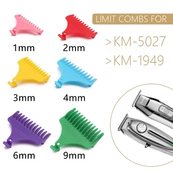 Kemei 1 2 3 4 6 9 mm Професионален тример за коса многоцветен гребен Универсален бръснарски аксесоари за 5027 1949 5098 9163 5021