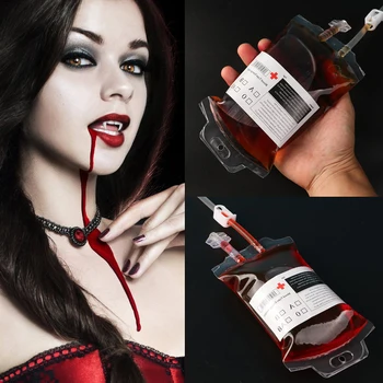 Ourwarm 10pcs сок пиене чучур чанта Хелоуин кръв за многократна употреба торбичка подпори Вампир медицинска сестра болница тема косплей парти DIY декор
