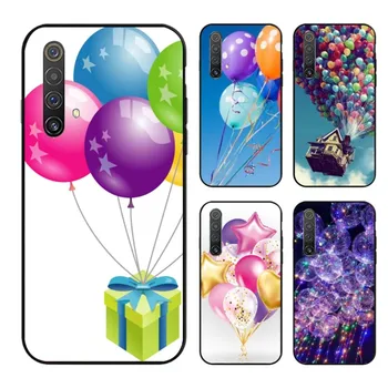 цветен балон Калъф за телефон за OPPO Find X5 X3 X2 A93 Reno 8 7 Pro A77 A74 A72 A52 Soft черен капак за телефон