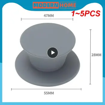  1 ~ 5PCS Pot Lid Knob Силиконова универсална дръжка за саксия Замяна на кухненски съдове за готвене Копчета за капак на тиган Черни кухненски аксесоари