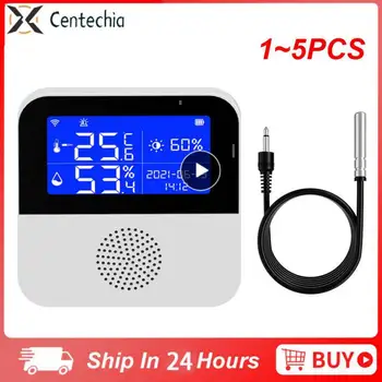  1 ~ 5PCS Tuya WiFi сензор за влажност LCD дисплей Интелигентен живот Отдалечен монитор Вътрешен термометър Поддръжка на хигрометър