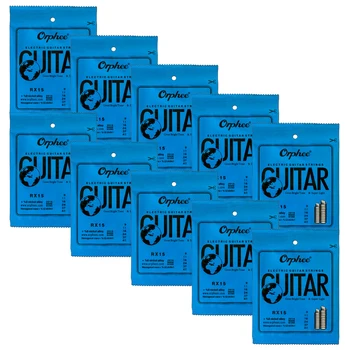 10 Комплект Orphee RX серия струни за електрическа китара супер леки RX15 RX17 RX19 9-42 10-46 11-50 Професионална шестоъгълна въглеродна стомана