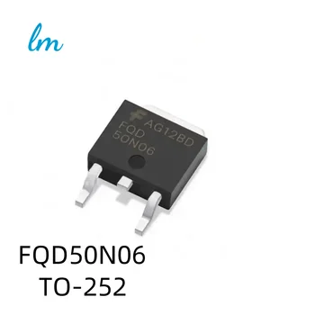 10pcs FQD50N06 50N06 50A 60V N-канален MOSFET транзистор TO-252 нов и оригинален
