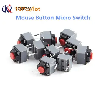 10Pcs Бутон за заглушаване 6 * 6 * 7.3mm Безшумен превключвател Безжичен бутон на мишката Микро превключвател Бутон на мишката Микро превключвател