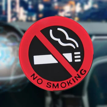 10pcs Знак за пушене без ръжда Тежкотоварен знак за ръжда Лого на кола NO SMOKING Стикери за лого Стикери за кола Предупредителен знак за използване на автомобил