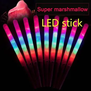 10pcs светещи пръчици памучни бонбони конуси за многократна употреба LED памучни бонбони пръчици цветни светлина нагоре памук бонбони бонбони конуси