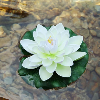 12PCS симулация Lotus водна лилия изкуствен лотос цвете творчески фалшив цвете плаващ цвете за езерце дома градина декорация