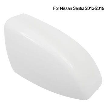 1PC Бяла капачка за капак на дясното странично огледало за Nissan Sentra 2012-2019 Без сигнален грунд Огледало за задно виждане Капак на капака Аксесоари за кола
