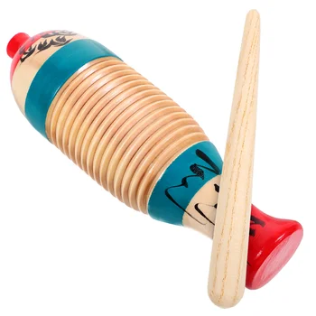 2 комплекта дървени инструменти Guiro Инструмент за начинаещи Guiro ударни инструменти за деца с пръчка