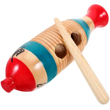2 комплекта дървени инструменти Guiro Инструменти за начинаещи Guiro ударни инструменти за деца с пръчка