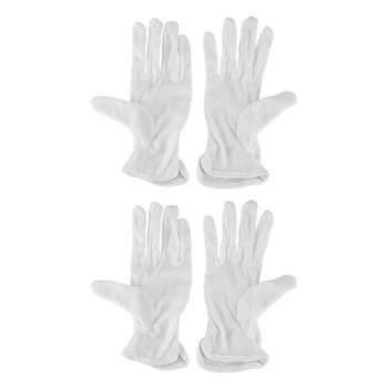 2 чифт защитни противоплъзгащи бели памучни работни ръкавици за шофиране