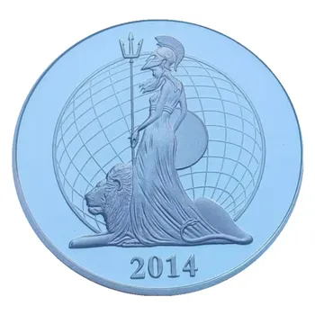 2014 Богинята на Британия Атина Колекционерска сувенирна монета със сребърно покритие Митът за Северна Европа Възпоменателен подарък за монети