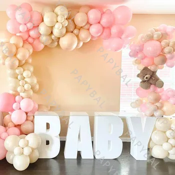 212pcs арка венец комплект балон комплект за сватбено парти рожден ден декорация доставки пастелни бонбони цвят розов бебе душ Globos