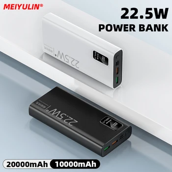 22.5W бързо зареждане 10000mAh Power Bank 20000mAh USB C PD20W външна батерия с голям капацитет Powerbank за iPhone Samsung Xiaomi