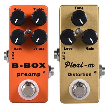 2Pcs MOSKY B-Box / Plexi-M електрическа китара предусилвател Overdrive ефект педал пълен метал черупка вярно байпас