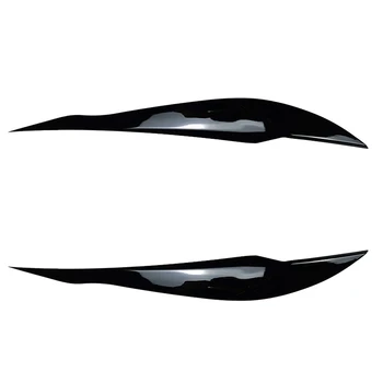 2Pcs ярко черно предно покритие фар капак фар лампа клепач вежди подстригване ABS за -BMW F30 F35 2013-2019