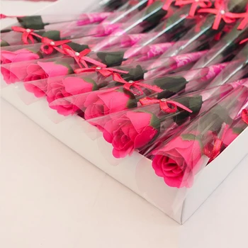 30 бр / комплект изкуствен цветен сапун роза творчески розови цветя единични стволови розови цветя декорация за жени Валентин
