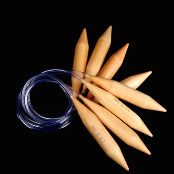 3PC15mm /20mm/25mm игла за плетене плетене на една кука карбиден пръстен игла плетене на една кука пуловер бамбук Карбонизиран кръгъл смахнат манго
