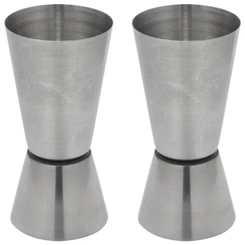 3X неръждаема стомана 25/50ML Jigger Bar Craft Dual Spirit Мярка Cup Peg Мерителна чаша за бар парти вино коктейл шейкър