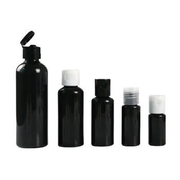 50pcs празна пластмасова бутилка PET черен бял флип капак преносима козметична емулсия за многократна употреба 10ml 20ml 30ml 50ml 60ml 100ml