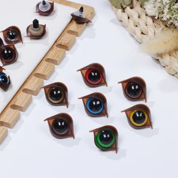 5Pairs Аксесоари за кукли за очна ябълка Черни пластмасови плюшени очи за безопасност с клепач Amigurumi за играчки 10/12/14mm DIY смешно играчка очи