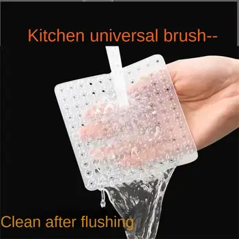 6Pcs Силиконови четки за почистване Мека силиконова подложка за измиване Гъба за миене Купа за почистване на гърне Инструмент за измиване Кухненски аксесоари
