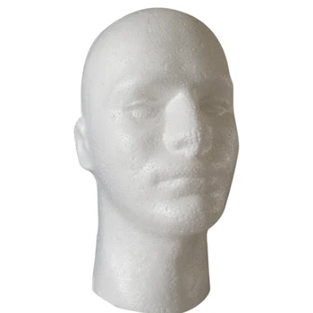 6X мъжки перука дисплей козметология манекен главата стойка модел пяна бял