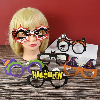 6бр/комплект Хелоуин парти хартиени очила тиква призрак очила Photobooth подпори комплект Децата предпочитат очила рамка фото щанд подпори