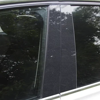 8Pcs въглеродни влакна поглед врата тапицерия стикер за Lincoln MKZ MKZ Keyless 2013 2014 2015-2020 Прозорец B C стълбове Post Car Стайлинг