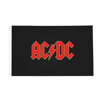 AC DC Тежки знамена Двустранен вътрешен външен банер Метална рок музика Всички метеорологични условия Домашна стая Общежитие Стенен декор 90x150cm