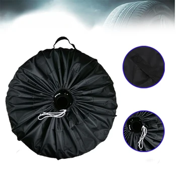 All Black Car Tire Cover Waterproof Tire Car Lightweight Tire Spare Cover Uv-proof Wheel Protective Storage Bags