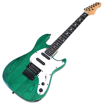 Ashwood тяло електрическа китара 39 инча 6 струни дърво китара високо гланц музикален инструмент ново пристигане