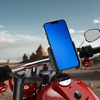 Bike Phone Mount [Camera Friendly] Държач за телефон за мотоциклет [Супер здрав] Велосипед скутер кормило Телефон клип за iPhone
