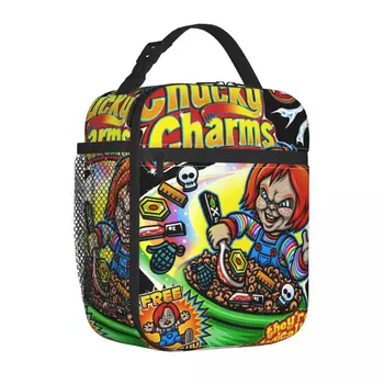 Chucky Charms V2 Horror Halloween Изолирана чанта за обяд Непропусклив контейнер за обяд Охладителна чанта Tote Lunch Box Office Пикник жени
