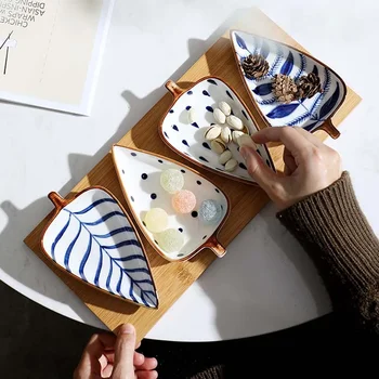 Creatieve Bladvorm Kruiden Kom Keramische Multipurpose Kleine Platen Hapjes Snack Schotel Saus Keuken Gerechten Sushi Taart Lade