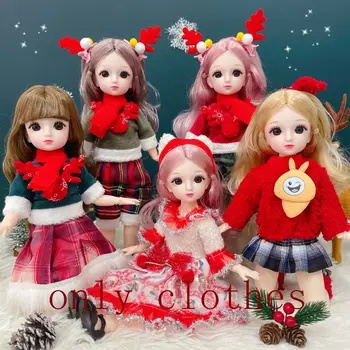 Doll Cloth 30cm BJD кукла дрехи коледни дрехи цветни 1/6 Bjd кукла дрехи Kawaii за 11 инчов кукла 11 инчов BJD кукли рокля