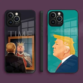 Donald John Trump Калъф за телефон за Iphone 14 Pro Max 13 12 11 Mini X Xr Xs 8 7 Puls 6 закалено стъкло