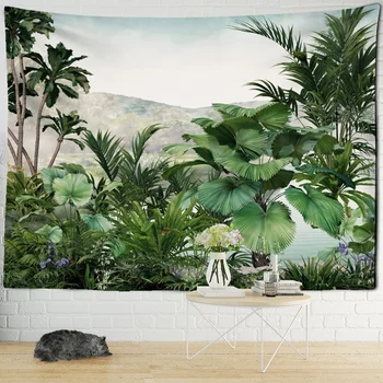 Ethorn палмово растение гоблен стена висящи бохемски тропически пейзаж хипи печат хол психеделичен домашен декор