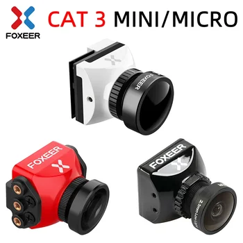 Foxeer Cat 3 Micro Mini FPV камера Ниска латентност Нисък шум 1200TVL 0.00001Lux FPV нощна камера 2.1mm PAL / NTSC за RC състезателен дрон