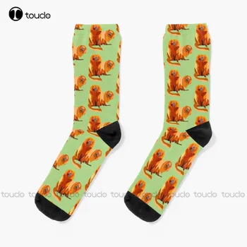 G е за златен лъв Тамарин чорапи гъби чорапи унисекс възрастни тийнейджър младежки чорапи дизайн сладък чорапи творчески смешни чорапи