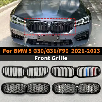 Inlet Mesh Trim Styling Предна броня Радиаторна решетка Бъбрековидна грил Тунинг за BMW G30 G31 5 Series M5 F90 2021-2023 Диамантен стил