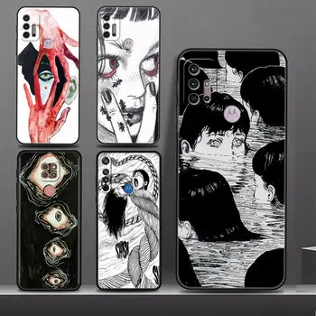 Japan Horror Manga Shockproof Case For Moto G9 Power G8 Edge 20 Pro G31 G52 G22 30 Neo G200 5G G71 Черен капак за телефон