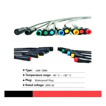 Julet конектор 2 3 4 5 6Pin кабел водоустойчив за Ebike дисплей ПИН по избор кабел Ebike части женски мъжки незадължителен конектор