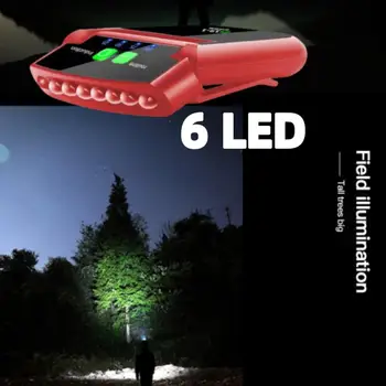 LED интелигентен сензор светлина клип капачка фар 180 ° въртящ се фар открит риболов лампа USB сензор къмпинг фар
