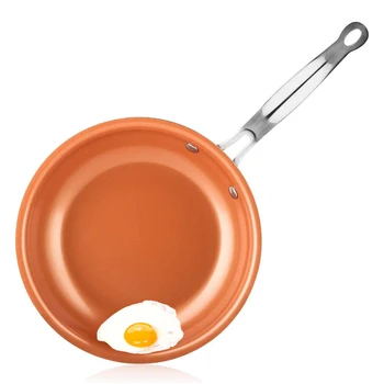 LMETJMA тиган незалепващо 20 24 28см тиган с керамично титаново покритие кръгла медна тава за яйца кухненски съдове за готвене KC0459