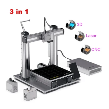 LY 3 в 1 CNC рутер лазерен гравьор 3D принтер машина за DIY обучение кожа дърворезба