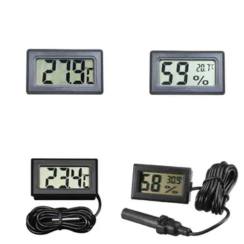 Mini LCD цифров термометър Хигрометър Температура Удобен вътрешен температурен сензор Измервател на влажността Инструменти Кабел