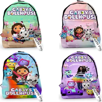 New Gabbys Dollhouse 3D печат раница момичета момчета аниме bookbag деца раници студенти карикатура училищни чанти пътуване чанта Mochila